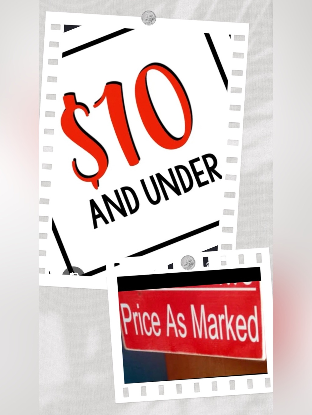 $10 and Under Sale Sign - Red & White